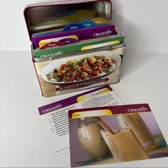 Crock-Pot Recipe Card‎ Collection Tin Box The Original and #1 Brand Slow Cooker - Picture 5 of 8